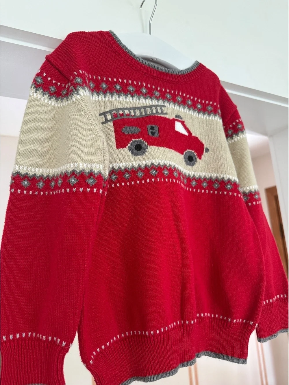 Gymboree Fire Truck Sweater Sz 3T EUC